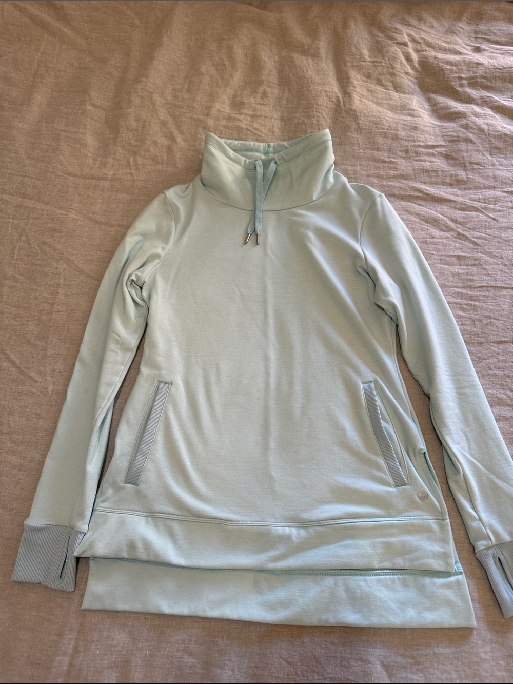 Apana cowl neck sweatshirt green blue small